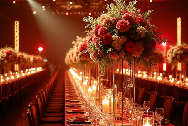 एक भव्य गाला इवेंट के लिए फूलों से सजावट